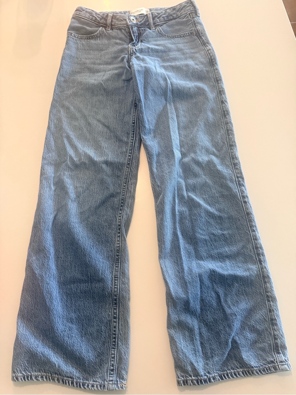 abercrombie kids Light Blue Wide-Leg Jeans